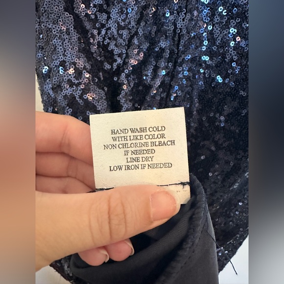 Midnight Doll Navy Sequin Cocktail / Semi-Formal Dress - Picture 8 of 10